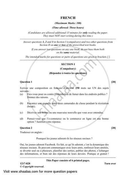 Full Download Ib French B Sl 2013 Paper 1 