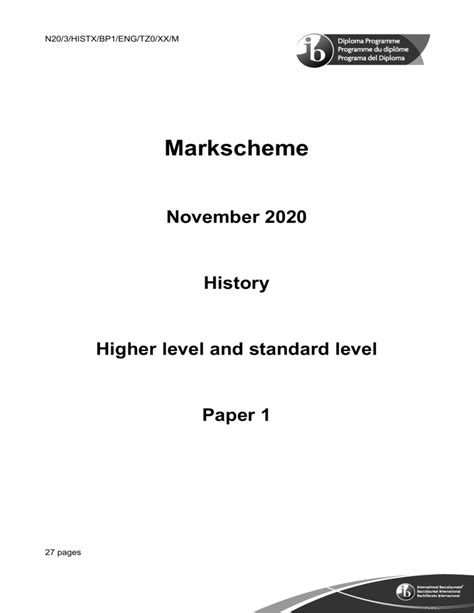 Full Download Ib History Paper 1 November 2011 Markscheme 