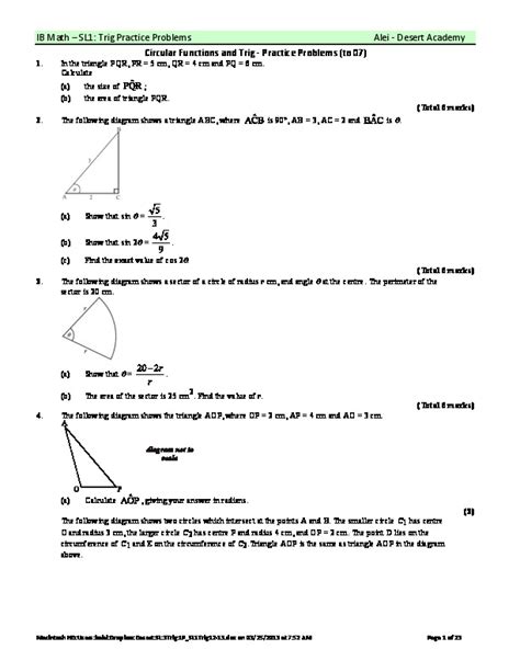 Read Ib Math Sl Trig Practice Problems 08 09 Alei Desert 