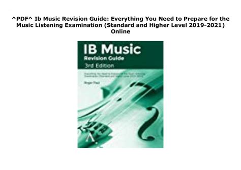Read Online Ib Music Revision Guide Everything You Need To Prepare For The Music Listening Examination Standard And Higher Level By Paul Roger 2014 Paperback 