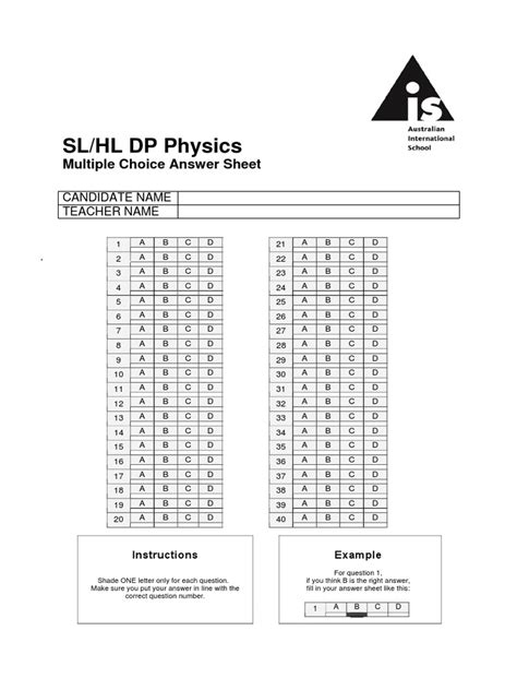 Full Download Ib Physics Paper 1 Answer Sheet Mybooklibrary Com 