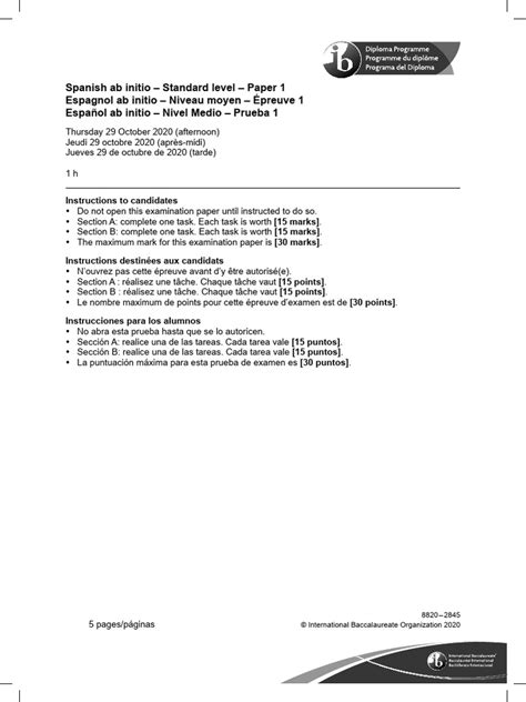 Download Ib Spanish 2012 Paper 1 Answers 