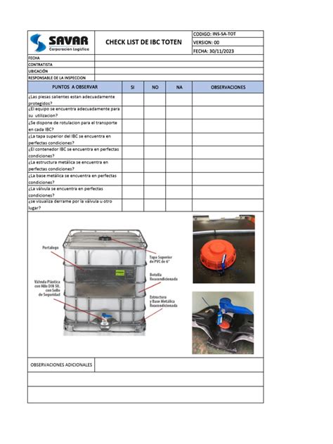 ibc inspection checklist