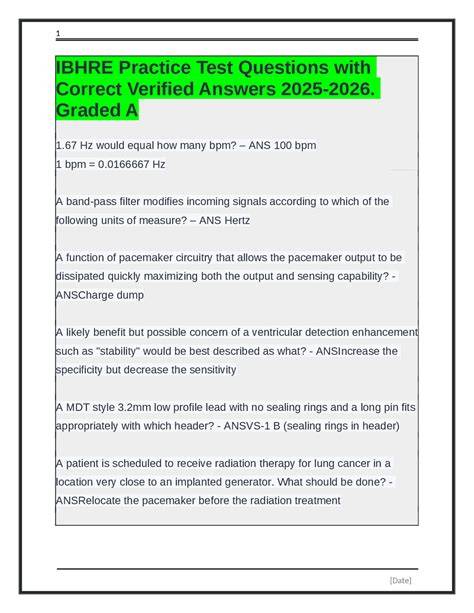 ibhre practice questions