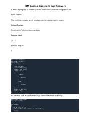Ibm Coding Questions