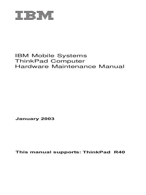 Read Ibm R40 User Guide 