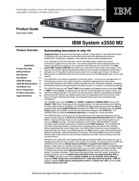 Read Online Ibm System X3550 M2 Server Guide 