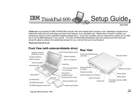 Read Ibm Thinkpad 600E Service Manual 
