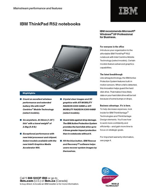 Full Download Ibm Thinkpad R52 User Guide 