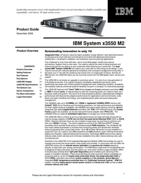 Read Ibm X3550 M2 Installation Guide 