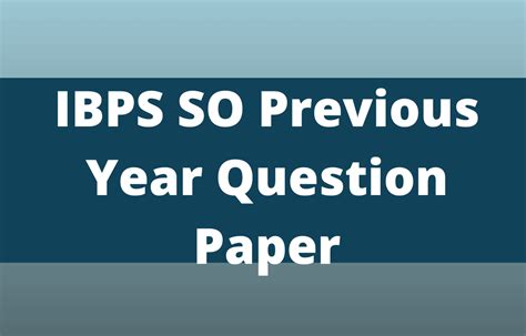 Ibps So Previous Year Question Paper