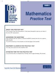 Ibt Maths Test Paper For Grade 4