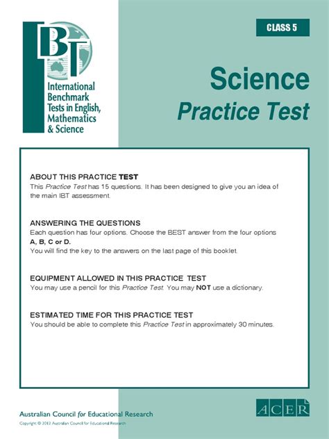 ibt science test for grade 3