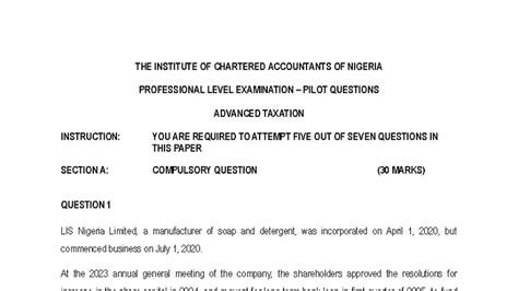 ican professional exam pilot 2014