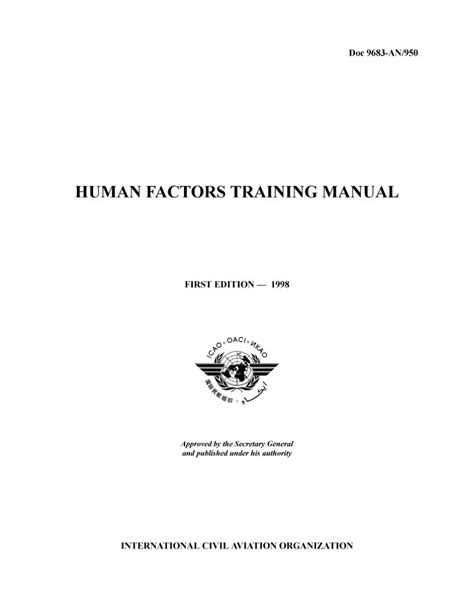 Icao Doc 9683 Human Factor Training Manual