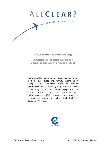 Download Icao Standard Phraseology A Quick Reference Guide For 