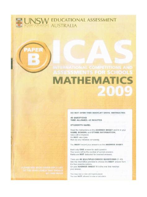 icas 2010 paper b maths answers