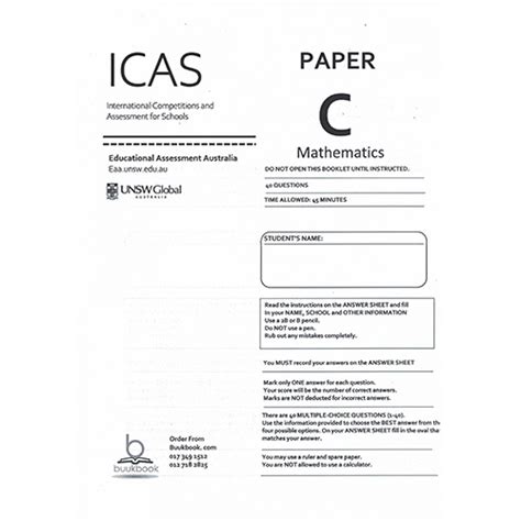 icas mathematics paper year 9