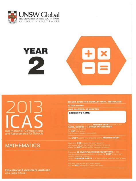 icas maths 2013