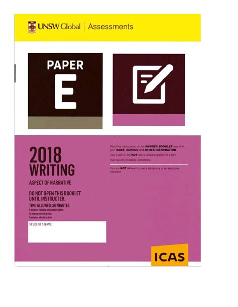 icas narrative writing sample papers