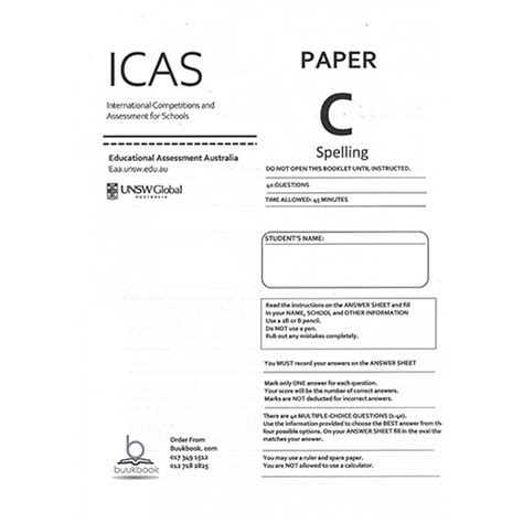 icas spelling practice questions paper