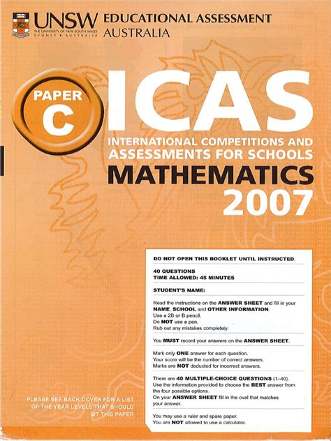 Read Icas Mathematics Paper C Year 5 