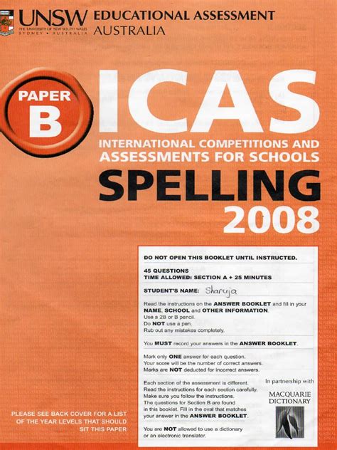 Full Download Icas Spelling Papers 
