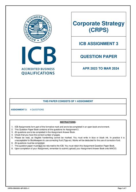 Full Download Icb Corporate Strategy Exam Papers 