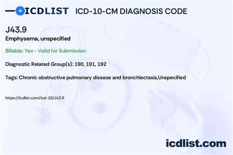 Icd 10 Code For Emphysema