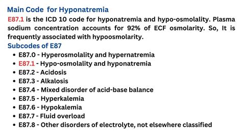 Icd 10 Code For Hyponatremia