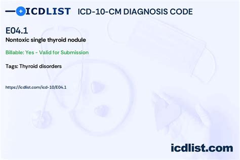 icd10 - E041: Nontoxic single thyroid nodule