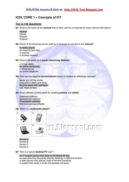 Read Online Icdl Question Papers 