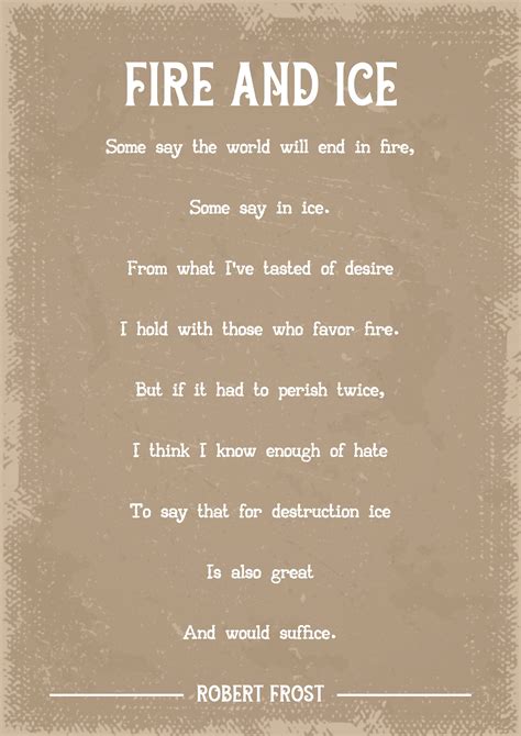 Ice And Fire Robert Frost