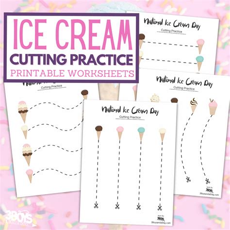 Ice Cream Cutting Practice 3 Boys And A Ice Cream Cutting Worksheet Kindergarten - Ice Cream Cutting Worksheet Kindergarten