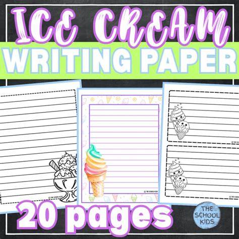 ice cream lined writing paper