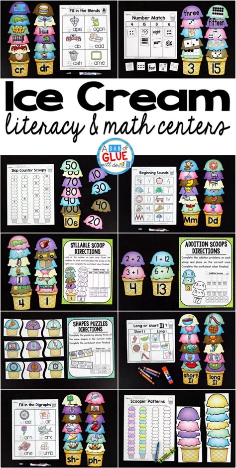 Ice Cream Literacy Amp Math Centers Modern Preschool Ice Cream Math - Ice Cream Math