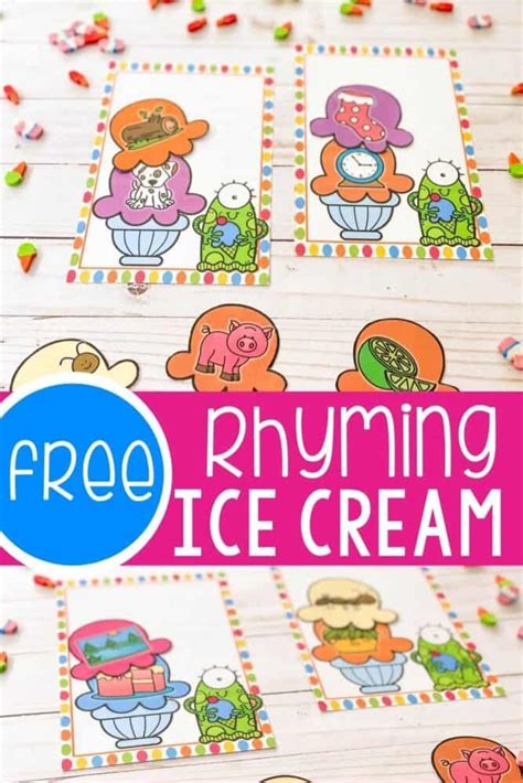 Ice Cream Rhyming Words Printable For Kindergarten Life Ice Cream Rhyming Words - Ice Cream Rhyming Words