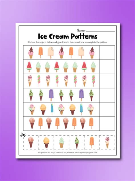 Ice Cream Worksheets For Kids Freebie Simple Everyday Ice Cream Cutting Worksheet Kindergarten - Ice Cream Cutting Worksheet Kindergarten
