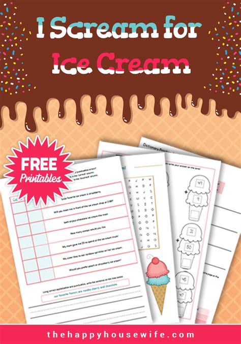 Ice Cream Worksheets The Happy Housewife Home Schooling Ice Cream Worksheet - Ice Cream Worksheet