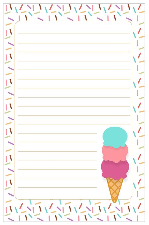 Full Download Ice Cream Lined Paper 