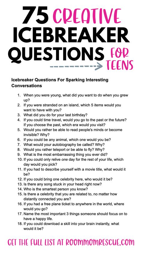 Icebreakers For Teens