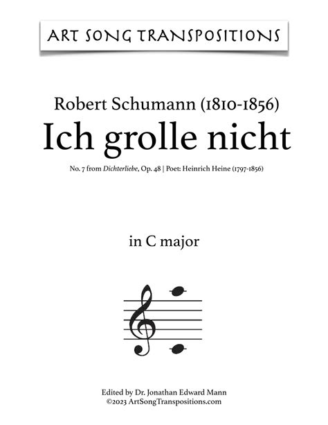 ich grolle nicht robert schumann biography