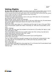 Icivics Voting Rights Guide Notes Answers