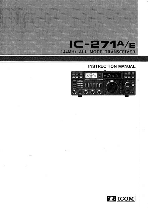 Read Icom Ic 271A User Guide 