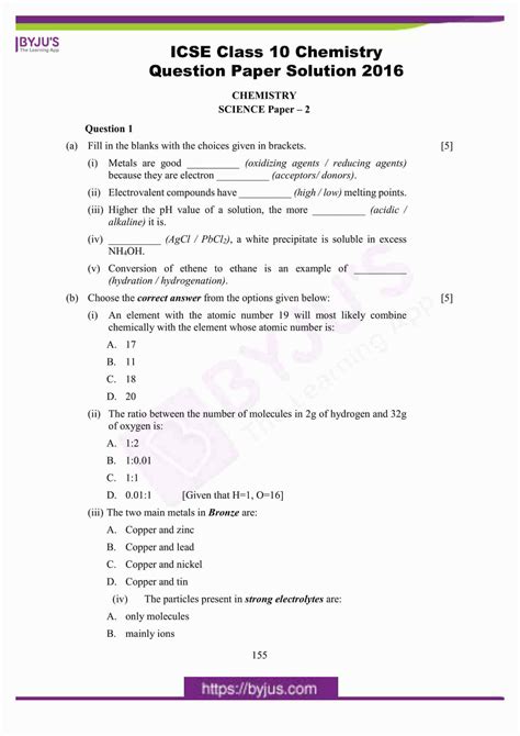 Icse Class 10 Chemistry Question Paper 2024 With Chemistry Valence Electrons Worksheet Answers - Chemistry Valence Electrons Worksheet Answers