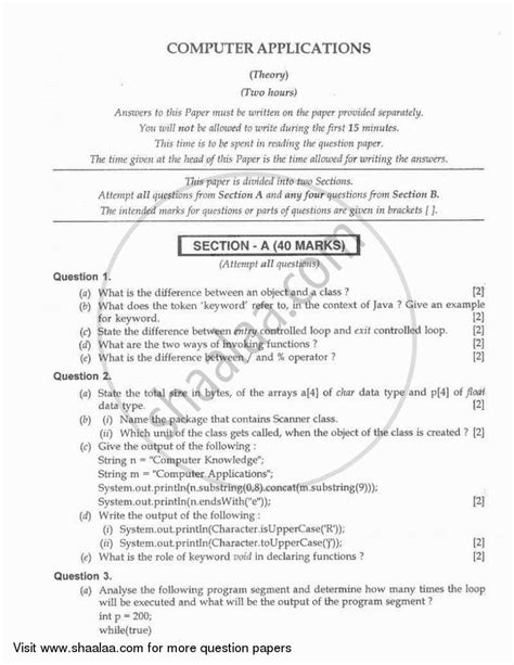 Full Download Icse Computer Application Question Paper 2010 Solved 