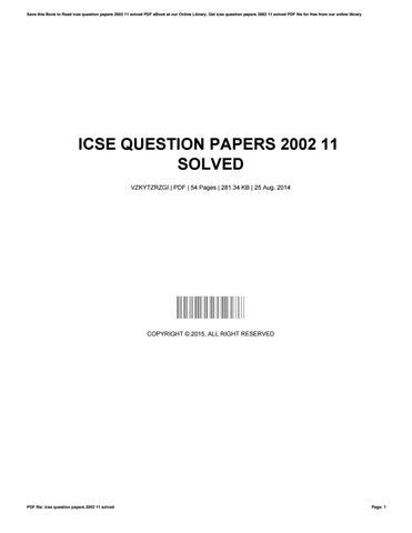 Download Icse Question Papers 2002 11 Solved 
