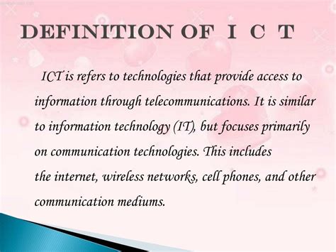 Ict Meaning Definition