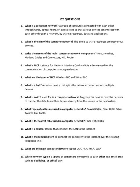 Ict Practical Questions
