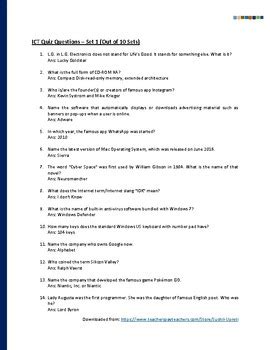 ict quiz questions and answers